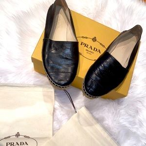 Prada Designer Espadrilles Black